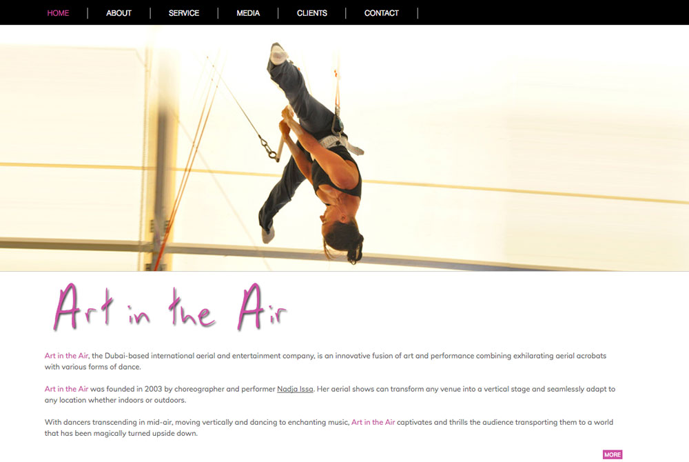 Art in the Air website screenshot