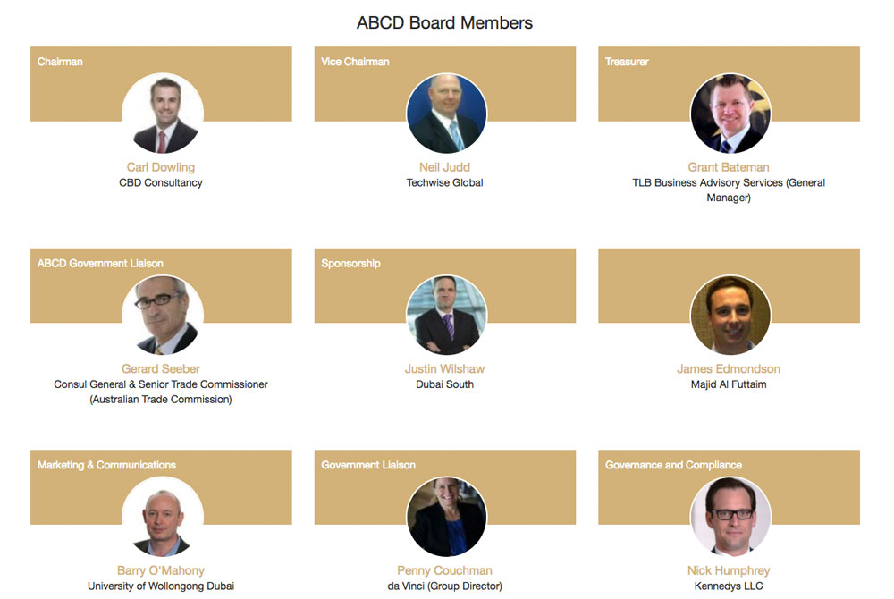 Australian Business Council Dubai website screenshot