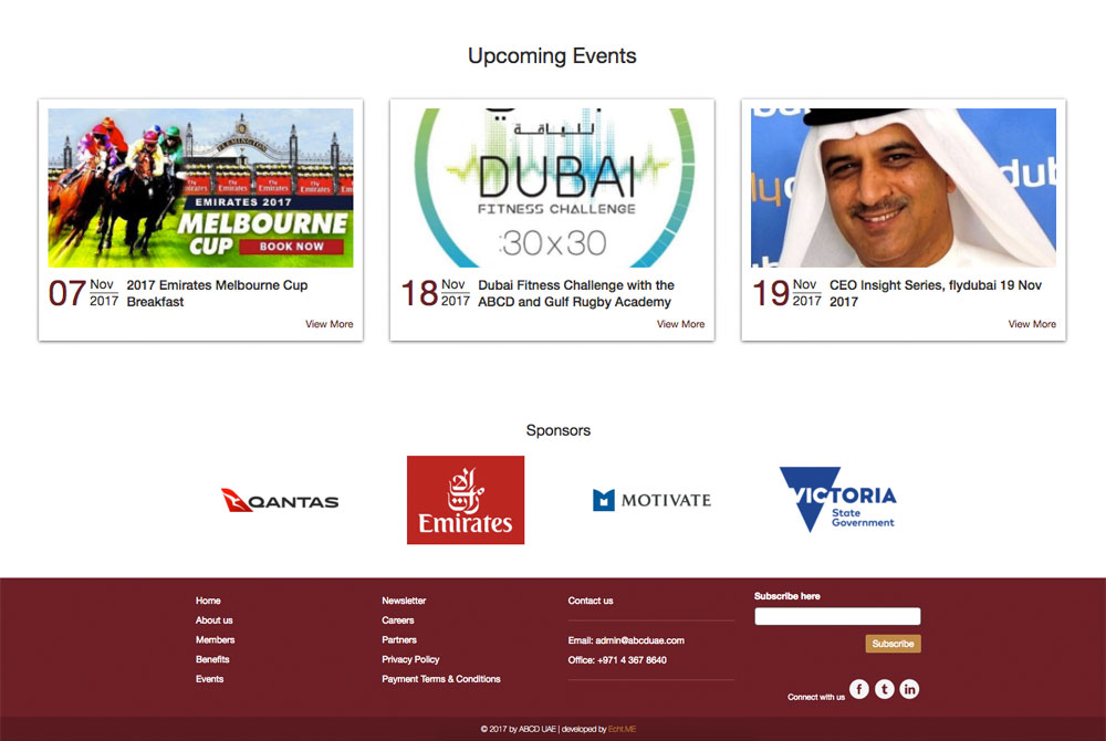 Australian Business Council Dubai website screenshot