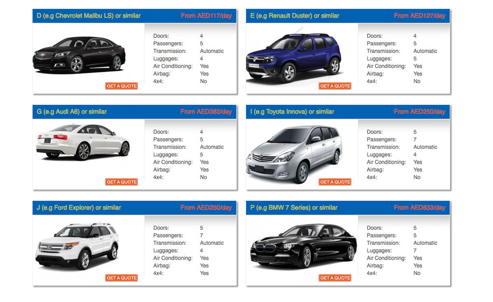 EasyLine Car Rental Dubai website screenshot