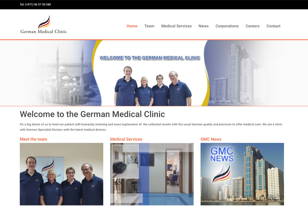 German Medical Clinic website screenshot